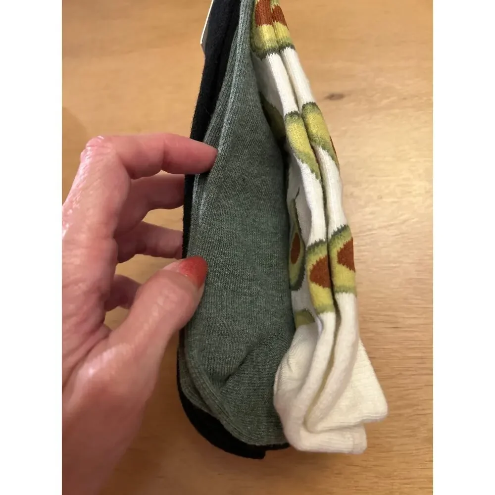 New Womens 3 Pairs A New Day Avacado 🥑Print low cut socks shoe size 4-10